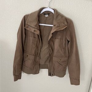 J. Crew Tan Twill Bomber Military Field Jacket Women’s Size 0